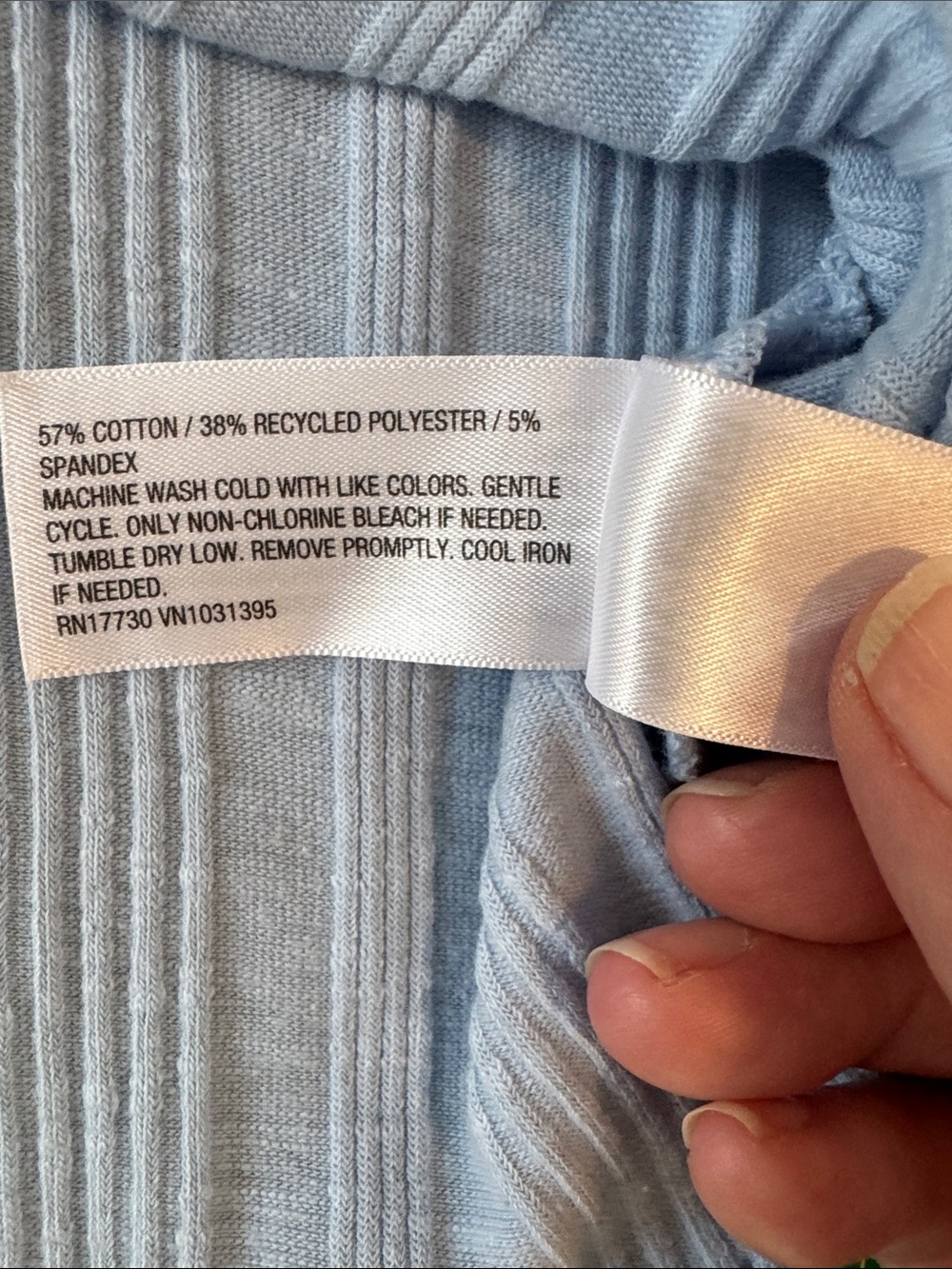 Universal Thread Light Blue Ribbed Button-Front Tank, size XL - Picture 5 of 8